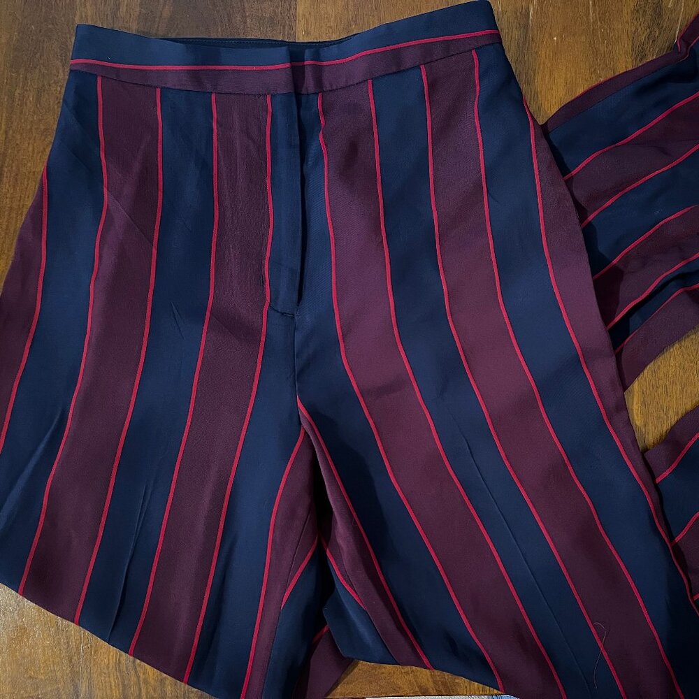 EXPRESS Wide Leg High Rise Striped Dress Pants Size 0R